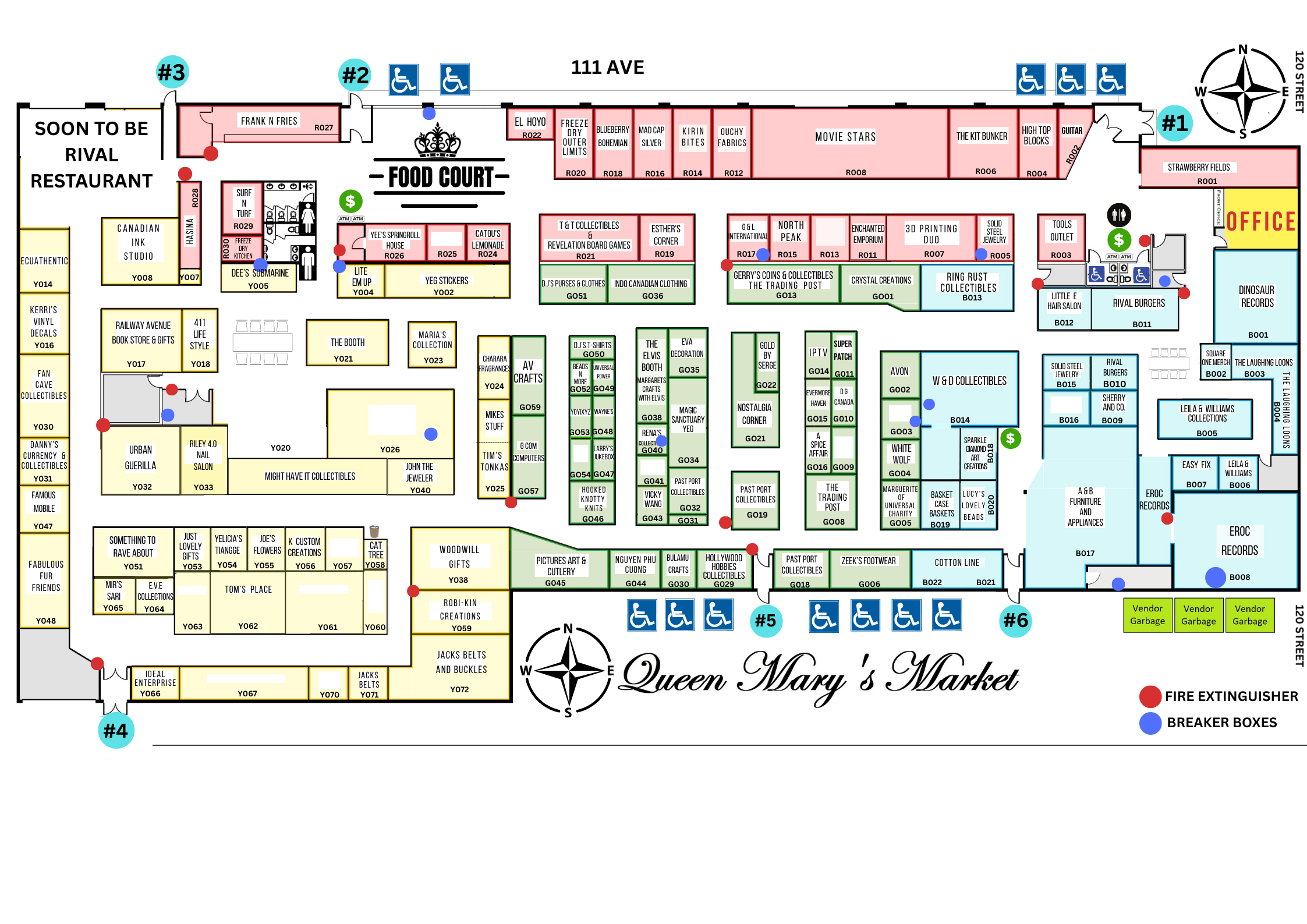 Interactive Touchscreen.  Tap a booth for more information.  Tap the search bar to find vendors, products, and services.  You can send this directory to your phone by scanning the QR code located in the bottom right corner.